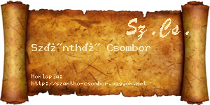 Szánthó Csombor névjegykártya